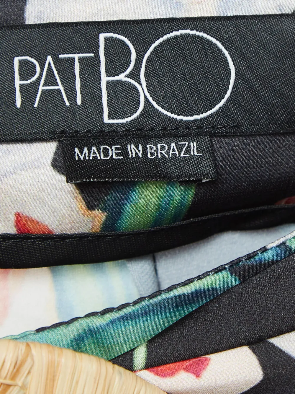 Pre-owned Patbo Floral-print Belted Trousers In Black