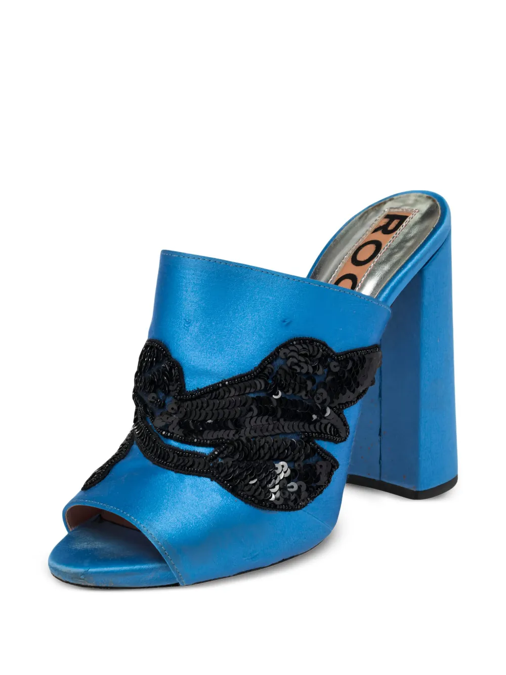 Rochas 110mm satin sequins sandals | Image 2
