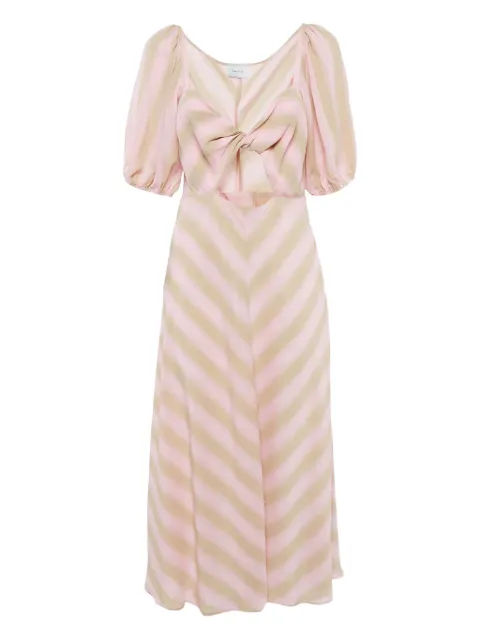 Longchamp 매듭 디테일 스트라이프 드레스