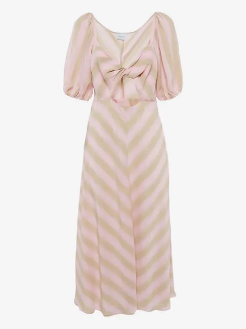 Longchamp knot detail stripe dress