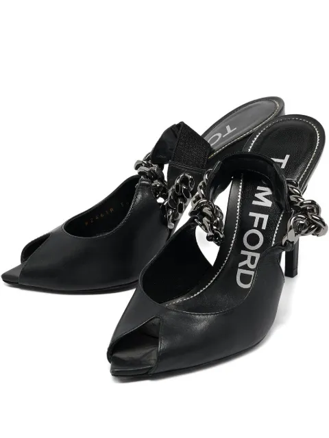 TOM FORD chain-detail peep-toe pumps