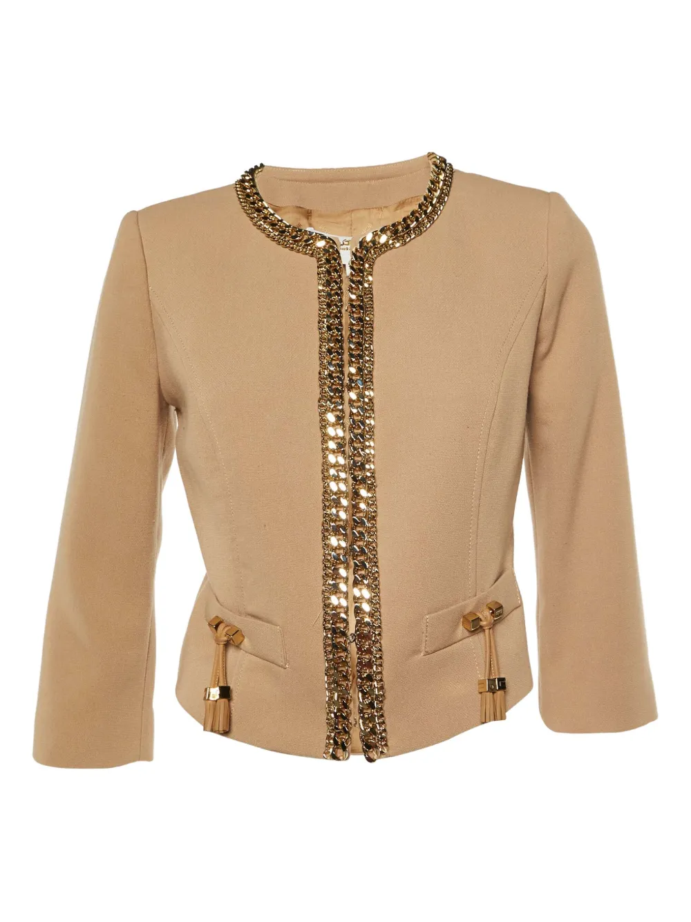 Elisabetta Franchi chain-link trim jacket - Toni neutri