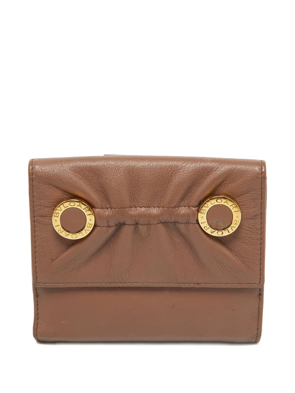 Bvlgari Pre-Owned engraved rings leather wallet | Brown | Image 1