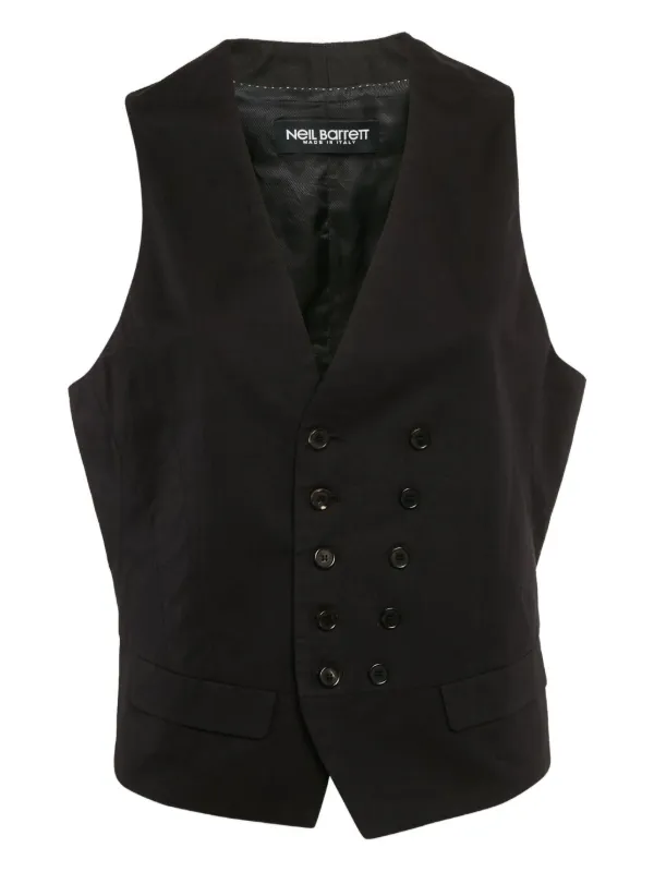 トップス 00s NEIL BARRETT Archive Tailored Vest Neil Barrett Cotton Waistcoat | Black | FARFETCH CA