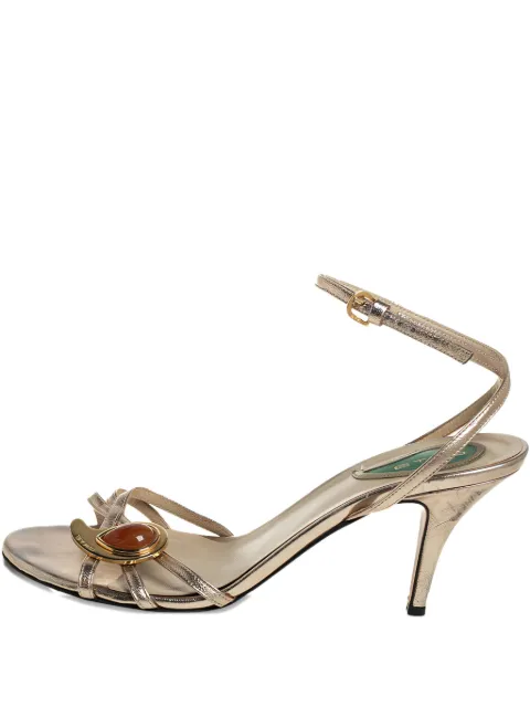Etro Pre-Owned 80mm paisley-plaque leather sandals
