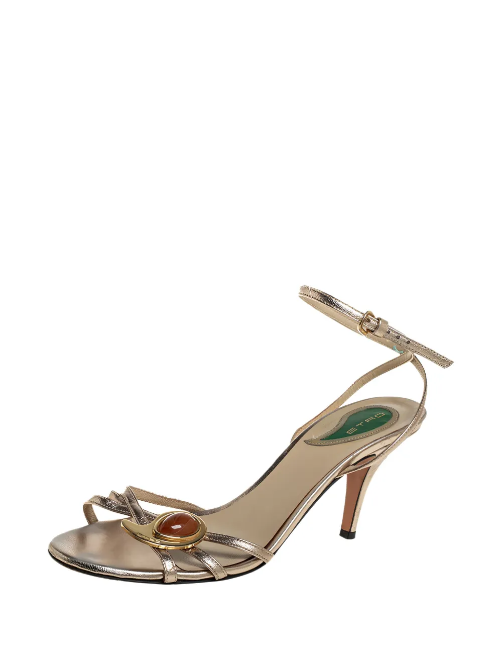 Etro Pre-Owned 80mm paisley-plaque leather sandals | Image 2