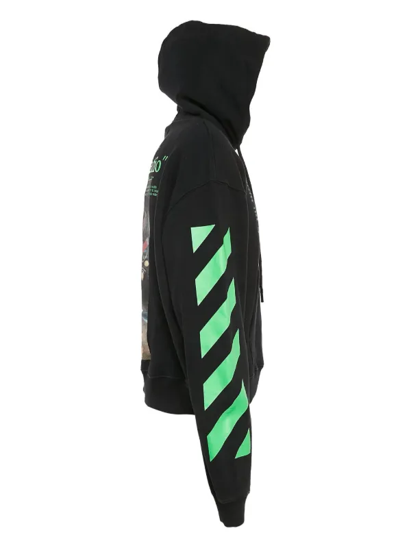 Off-White Pre-Owned Arrows-print Sleeve Hoodie Black