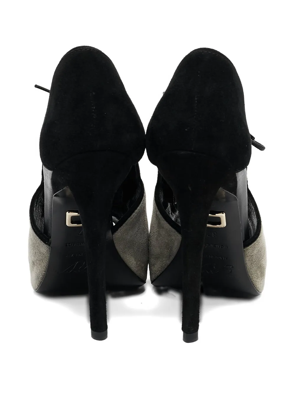 Roger Vivier Vintage Veterlaarzen met vlakken - Grijs