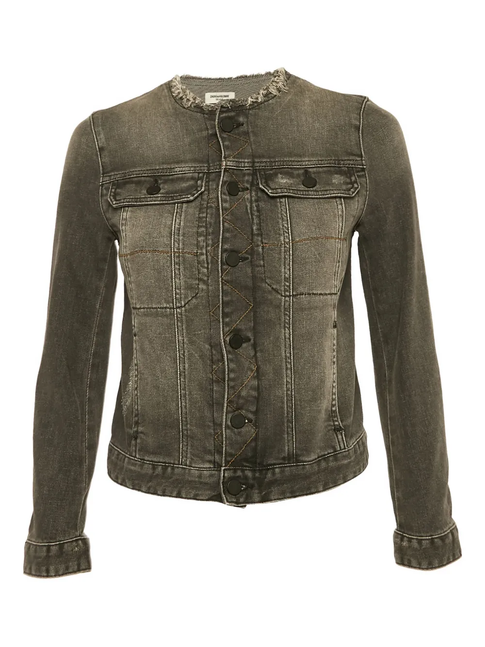 Zadig&Voltaire frayed-collar denim jacket | Grey | Image 1