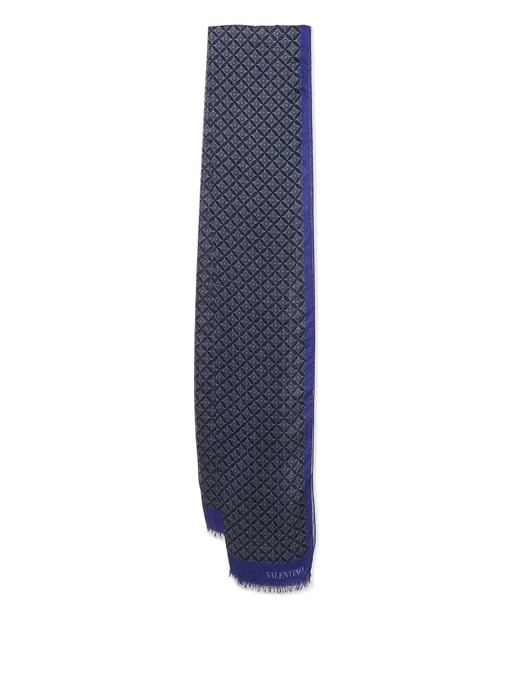 patterned fringed scarf