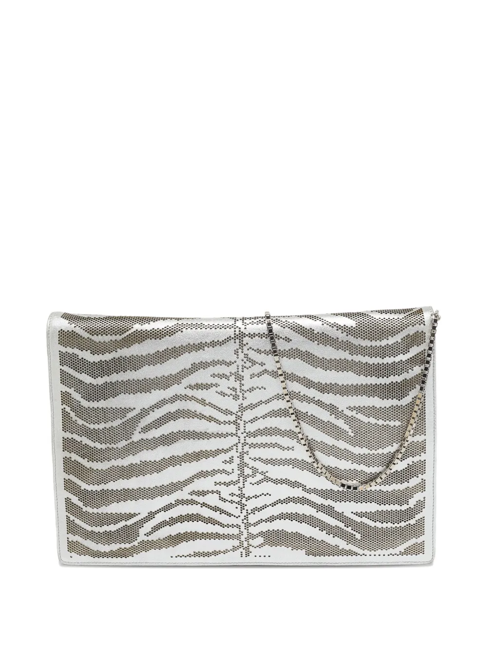 Roberto Cavalli perforated zebra clutch | Silver | Image 1
