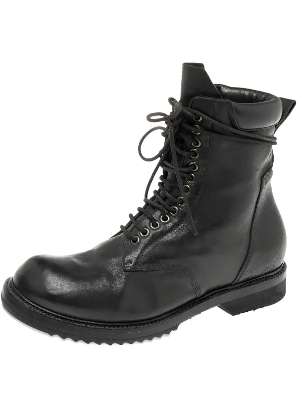 07ss Rick Owens コンバットブーツ ミリタリー Rick Owens Army コンバットブーツ | ブラック | FARFETCH JP