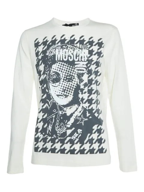 Love Moschino houndstooth long-sleeve T-shirt