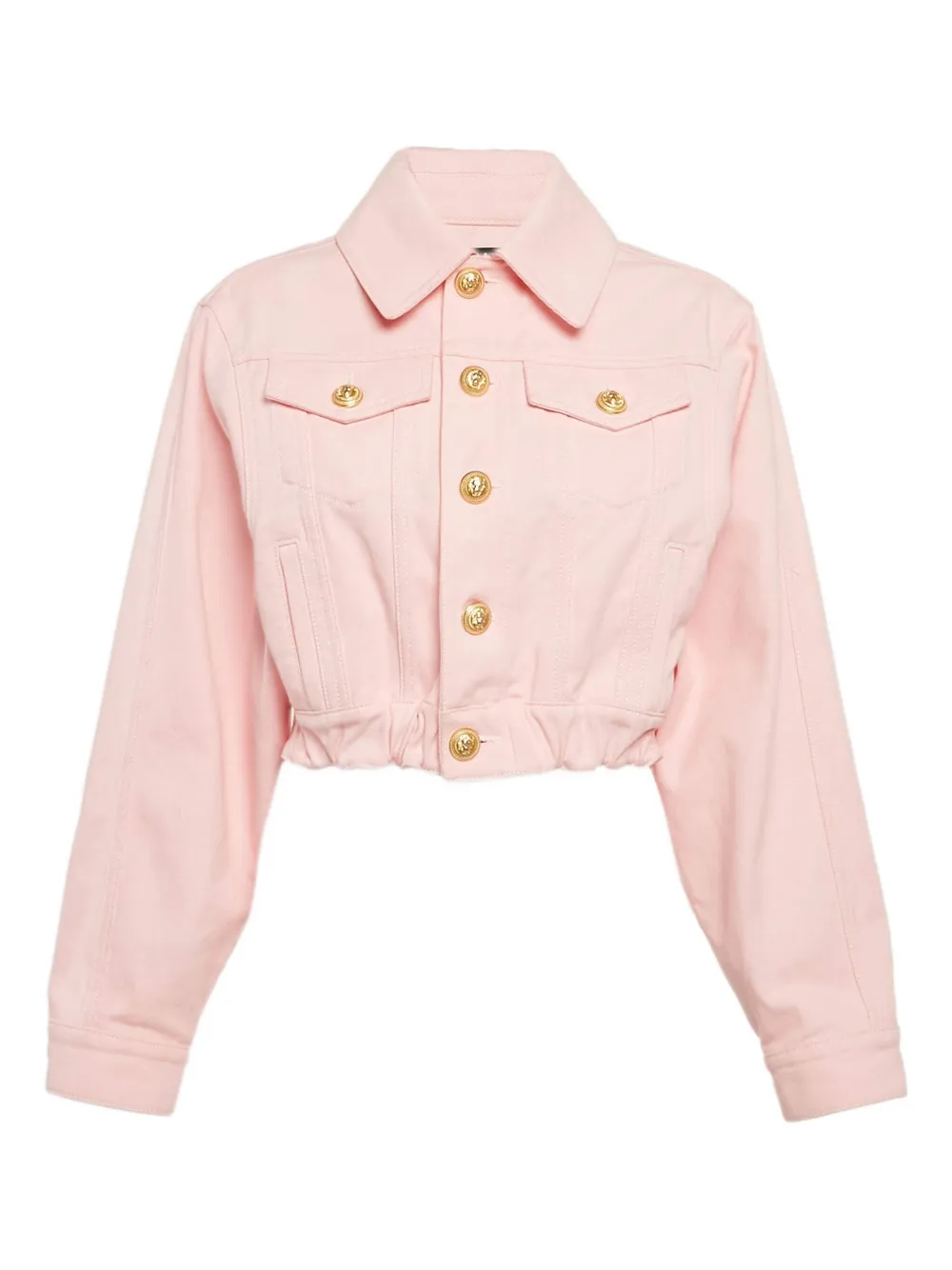 Pre-owned Balmain Button Denim Jacket In Pink