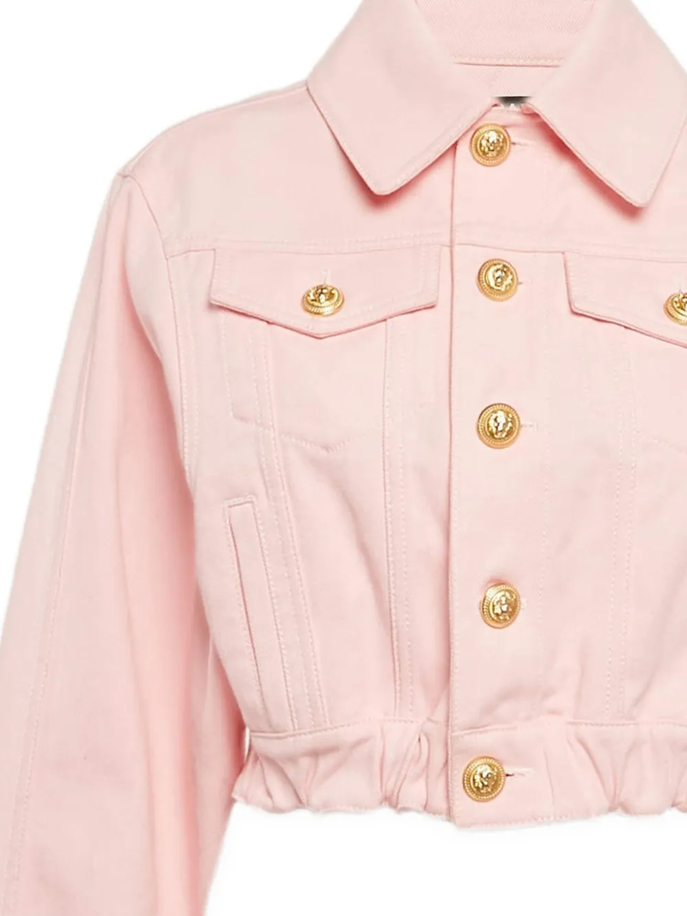 Pre-owned Balmain Button Denim Jacket In Pink