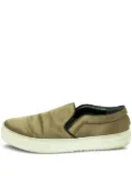 Celine Pre-Owned satin round toe slip-on sneakers - Green