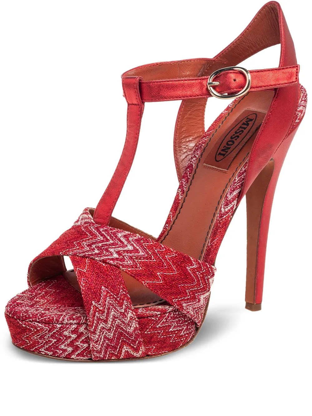 Missoni Pre-Owned 130 mm sandalen met zigzag-patroon - Rood