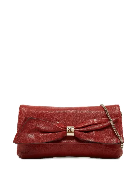 Carolina Herrera Vintage pre-owned CH bow detail leather clutch