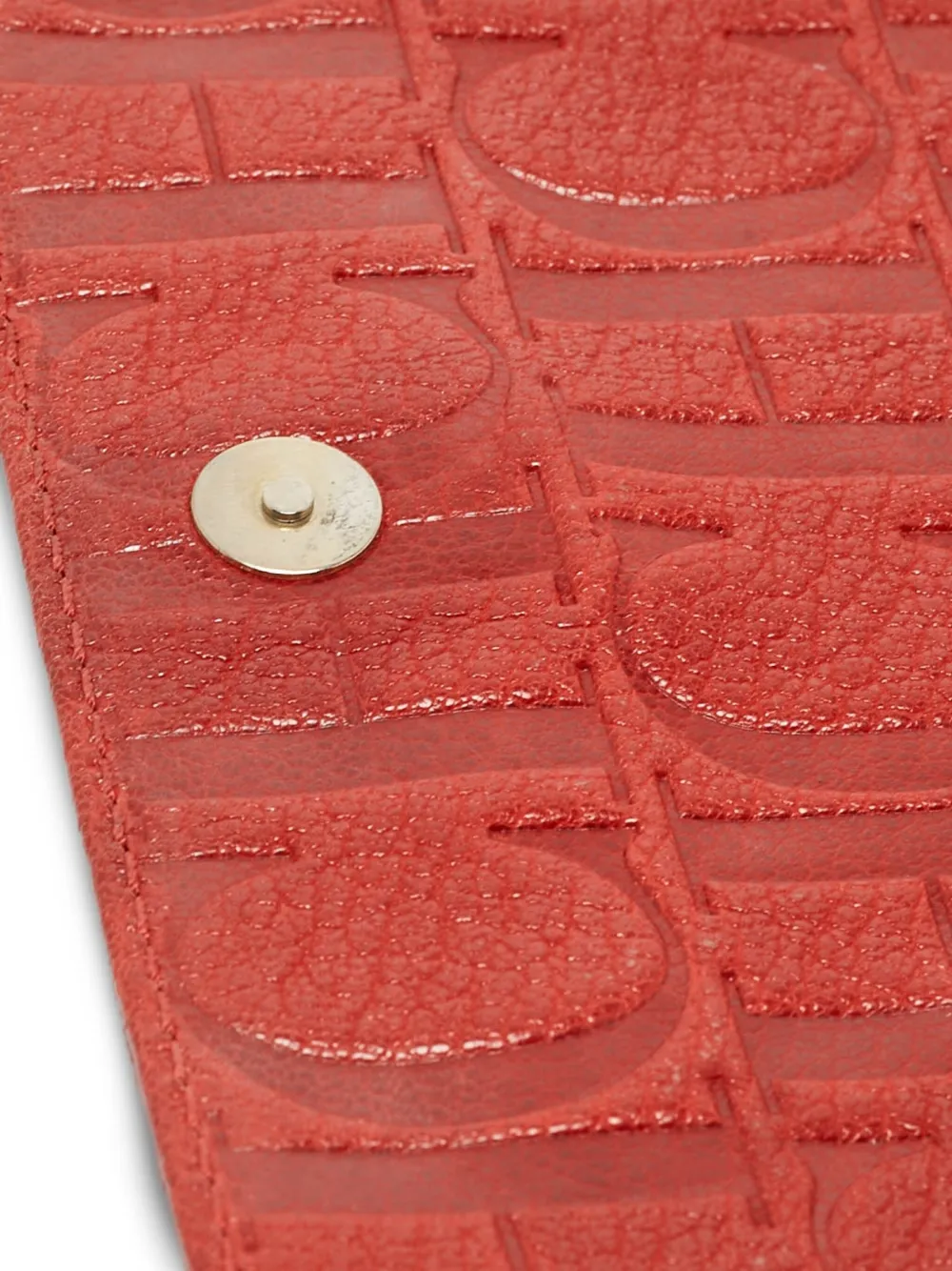 Carolina Herrera Vintage pre-owned CH bow detail leather clutch Rood