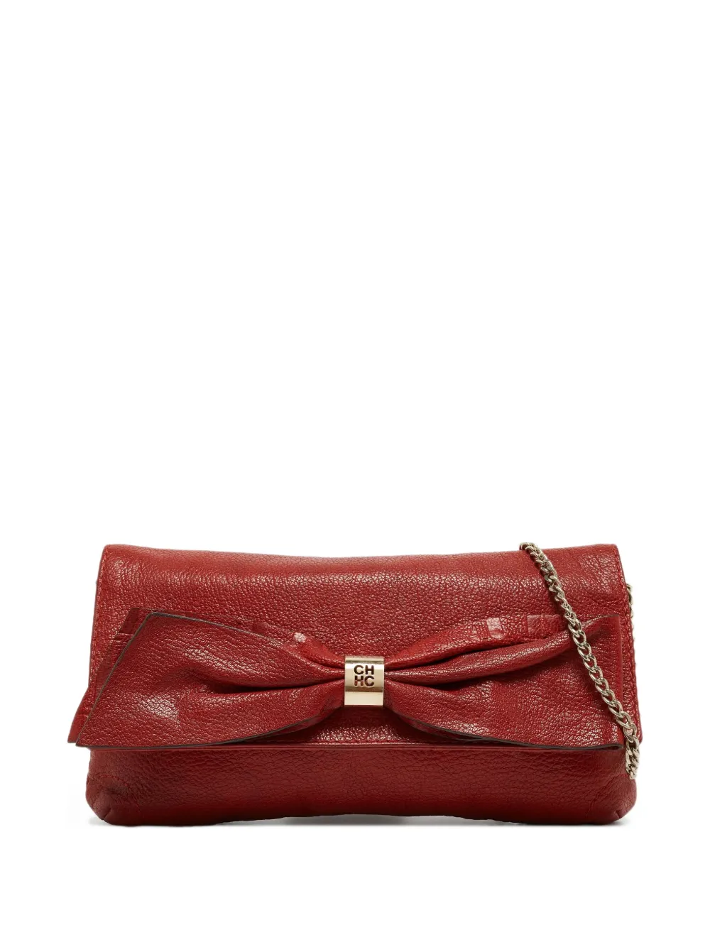 Carolina Herrera Vintage pre-owned CH bow detail leather clutch | Red | Image 1