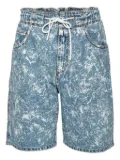 MSGM acid wash drawstring shorts - Blue
