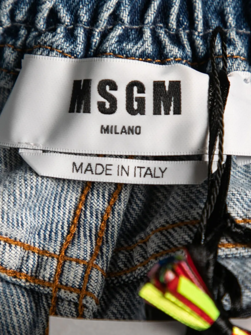 Pre-owned Msgm Acid Wash Drawstring Shorts In Blue
