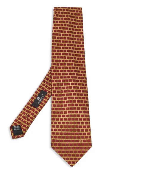 Aigner Vintage Pre-owned geometric-print silk tie