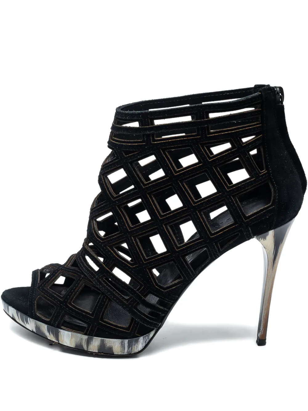 Burberry Pre-Owned 110mm cut-out platform stiletto sandals - ブラック Burberry Pre-Owned 110mm cut-out platform stiletto sandals - ブラック