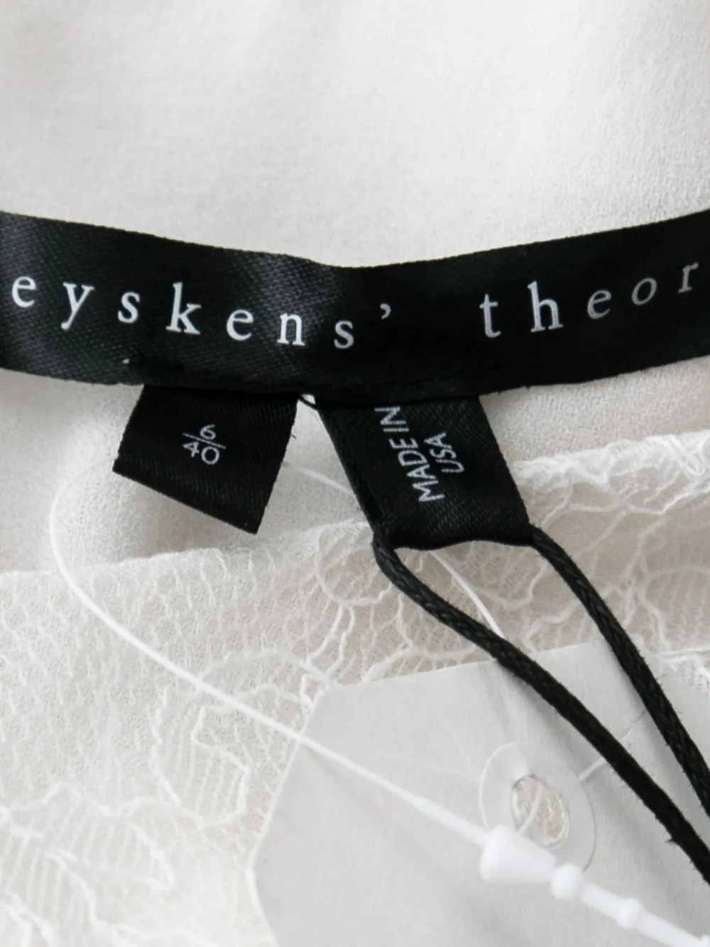 Pre-owned Theory Pleated Lace Dress In White