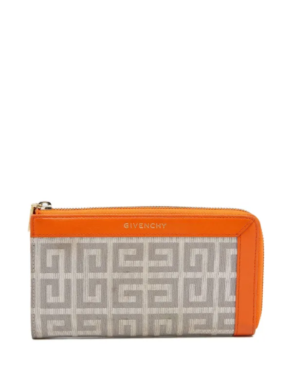 Givenchy Pre-owned Monogram-canvas Zip-around Wallet in Grey
