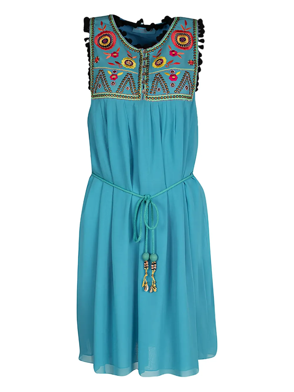 Matthew Williamson Abito con ricamo a fiori - Blu
