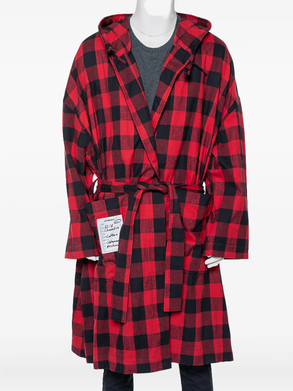 VETEMENTS Vestaglia a quadri 2018 - Rosso