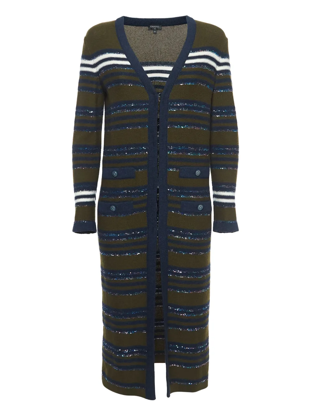 CHANEL Pre-Owned striped cardigan | Brown | Image 1