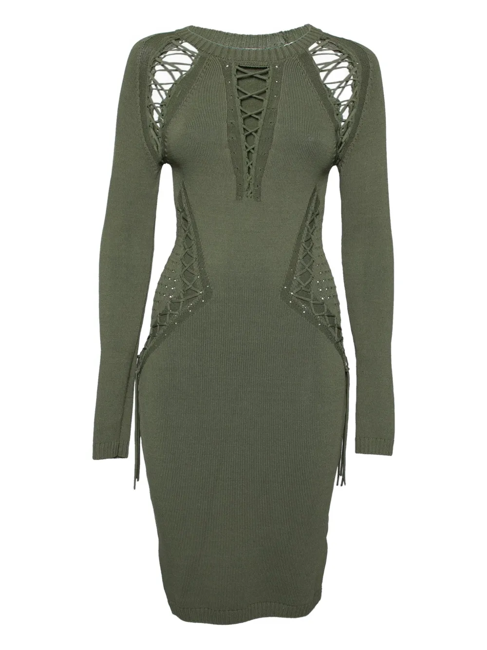 Ronny Kobo lace-up knitted dress | Green | Image 1