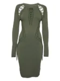 Ronny Kobo lace-up knitted dress - Green
