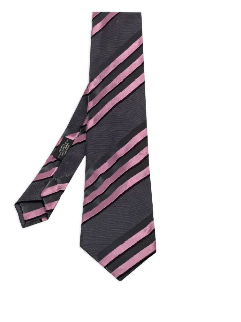 Prada Pre-Owned corbata de seda a rayas diagonales
