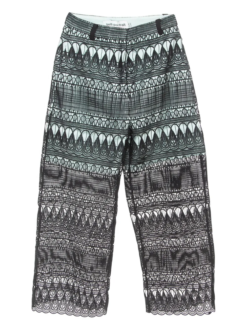 Self-Portrait lace-overlay pants | Black | Image 1