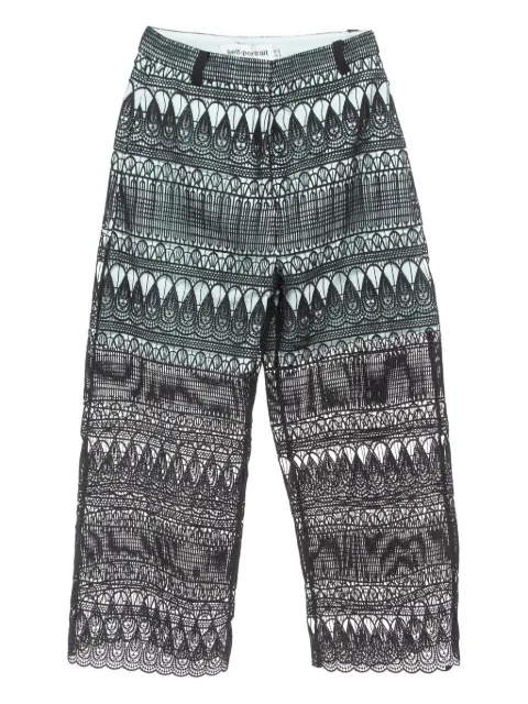 Self-Portrait lace-overlay pants