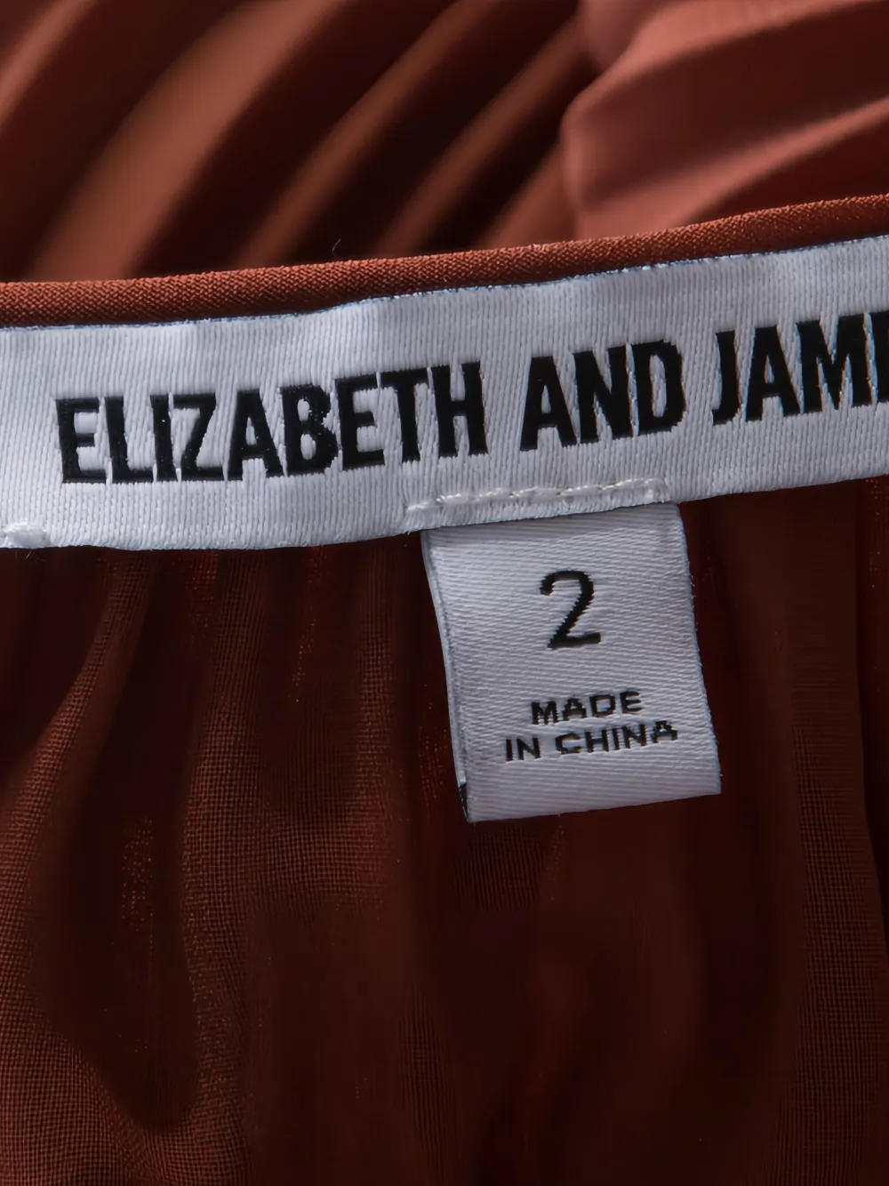 Pre-owned Elizabeth And James  Pleated Halterneck Maxi Dress In Brown