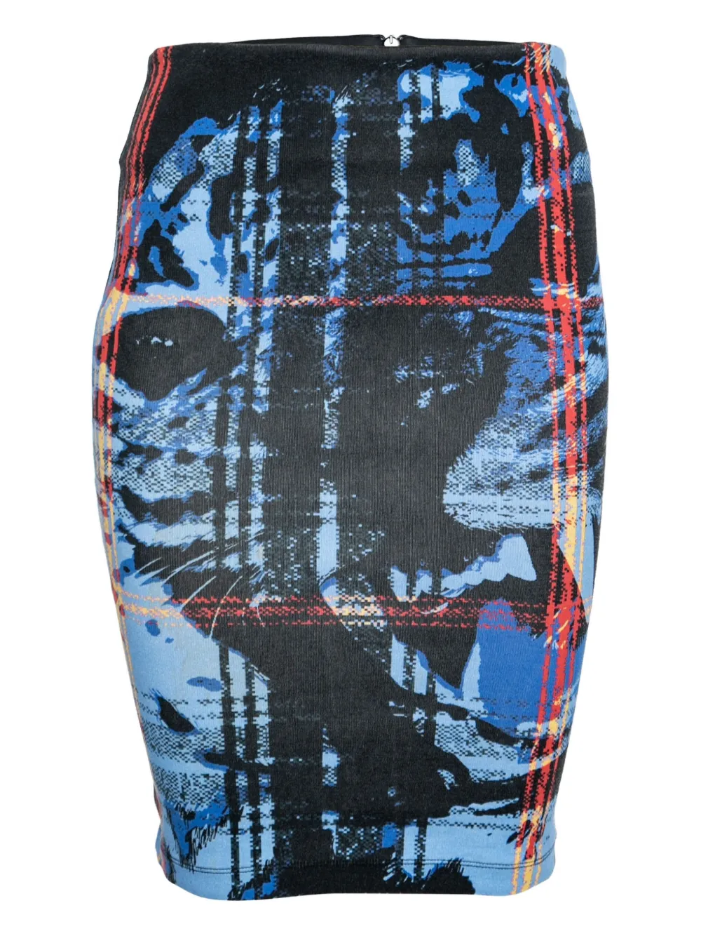 Alexander McQueen Pre-Owned animal-print plaid mini skirt | Black | Image 1