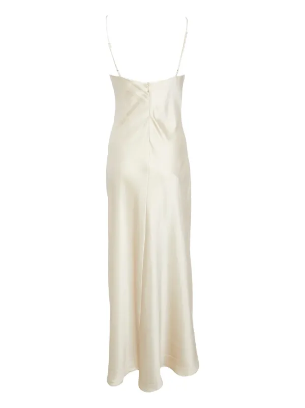 Simkhai Satin cowl-neck Slip Maxi Dress Neutrals FARFETCH IN