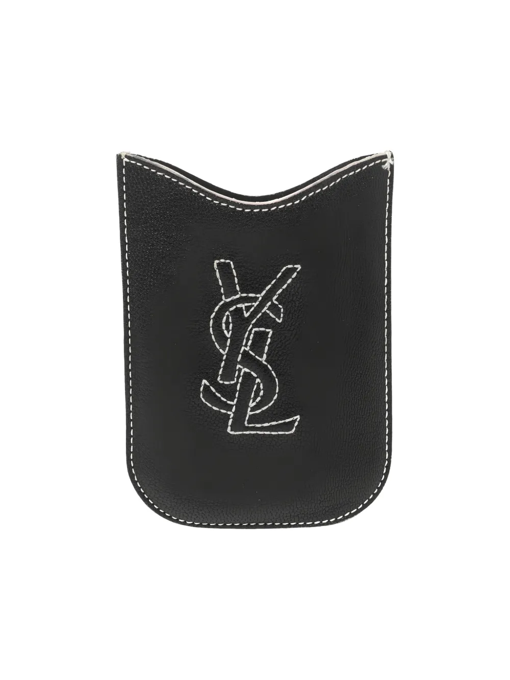 Saint Laurent Pre-Owned YSL-embroidered phone case - ブラック Saint Laurent Pre-Owned YSL-embroidered phone case - ブラック