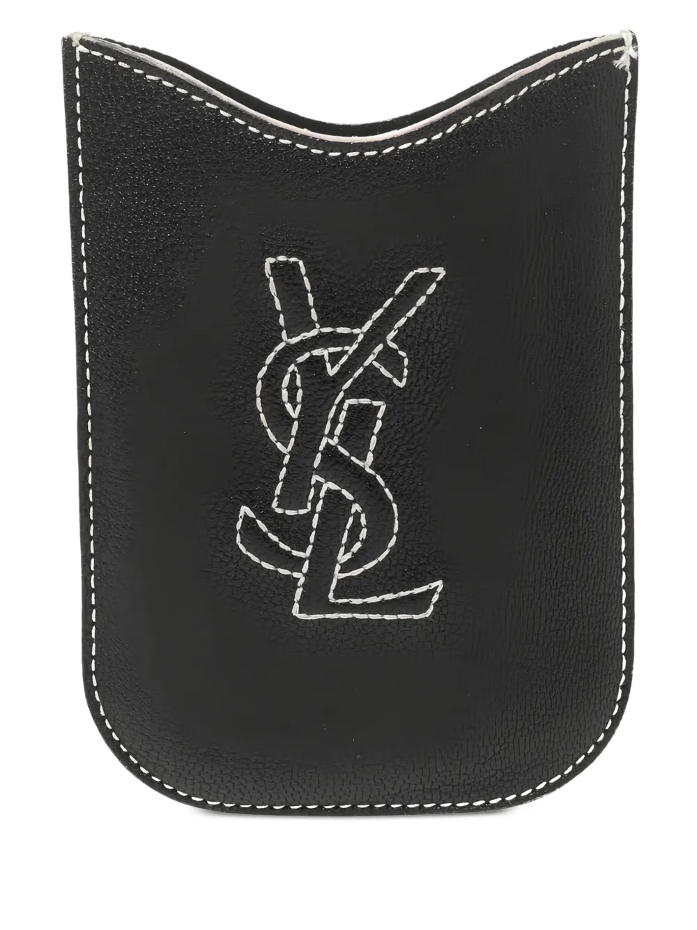Saint Laurent Pre-Owned YSL-embroidered phone case | Black | Image 1