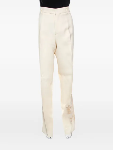 Rochas Vintage pre-owned floral embroidery trousers