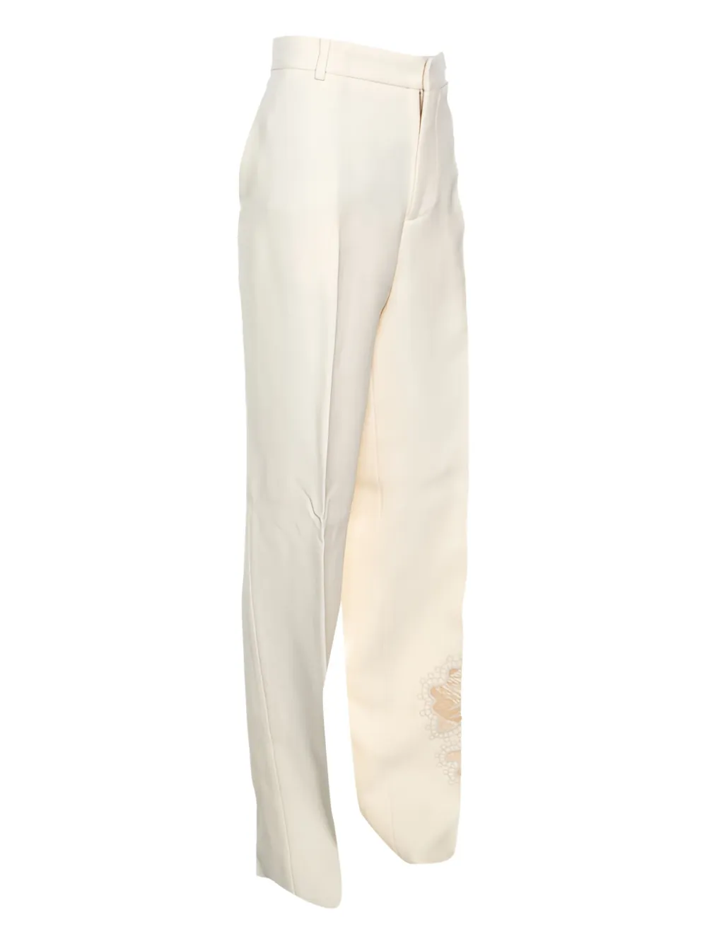 Rochas Vintage Pre-owned broek met geborduurde bloemen - Beige
