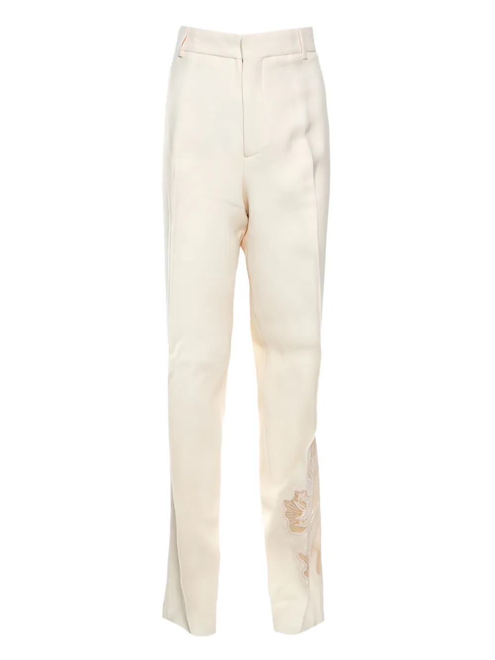 pre-owned floral embroidery trousers