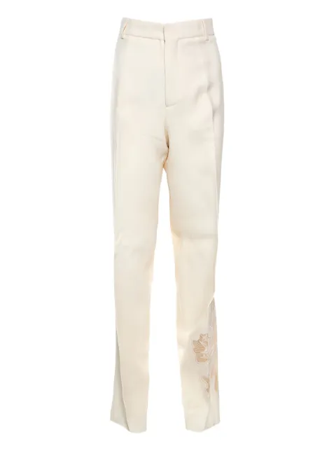 Rochas Vintage pre-owned floral embroidery trousers