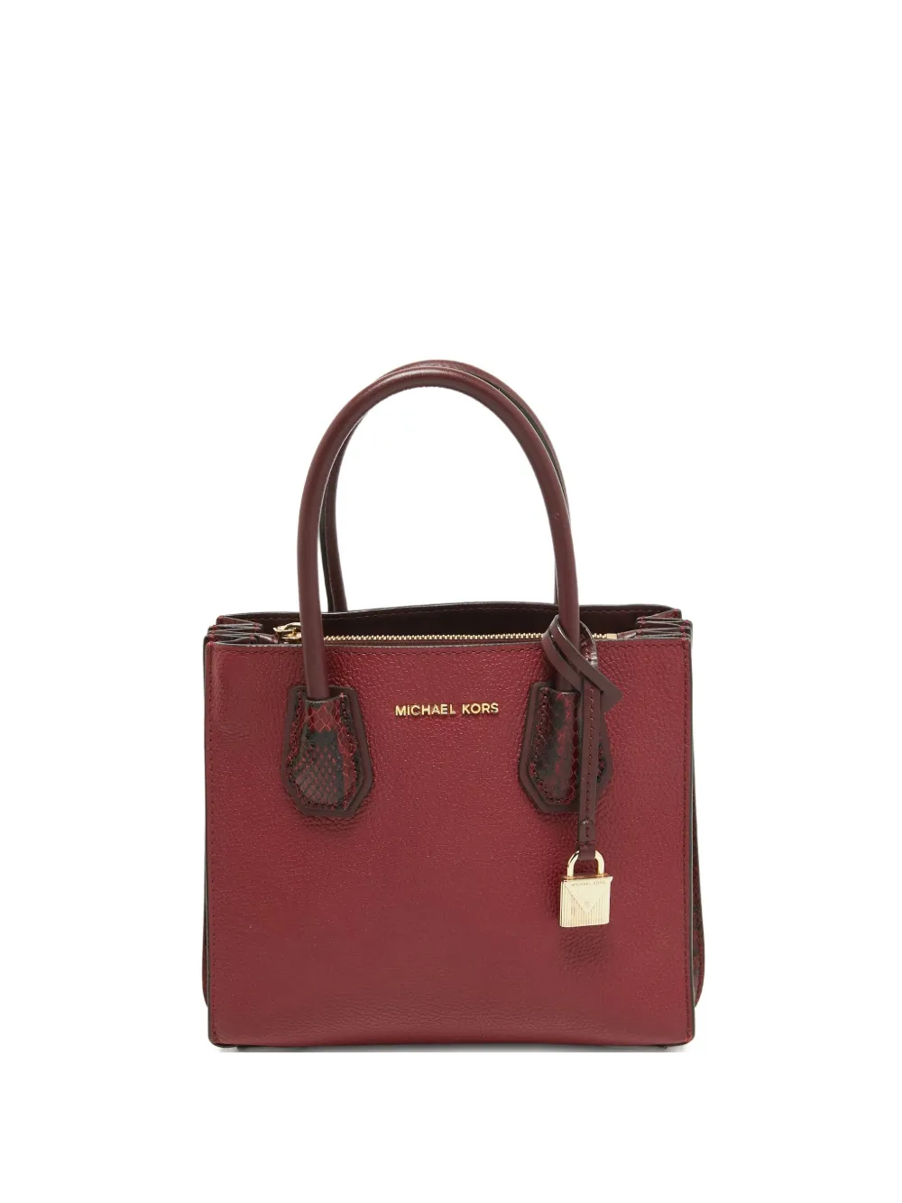 Michael Kors Vintage スネークスキンディテール ハンドバッグ - レッド Michael Kors Vintage スネークスキンディテール ハンドバッグ - レッド