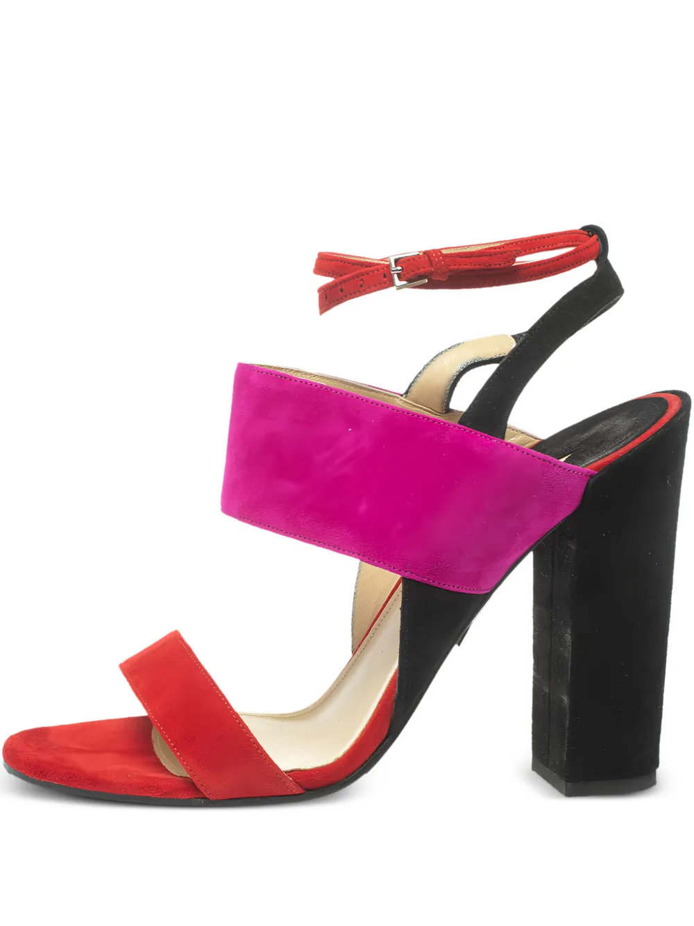 Paul Andrew pre-owned 120mm Xiamen block-heel colourblock sandals | Red | Image 1
