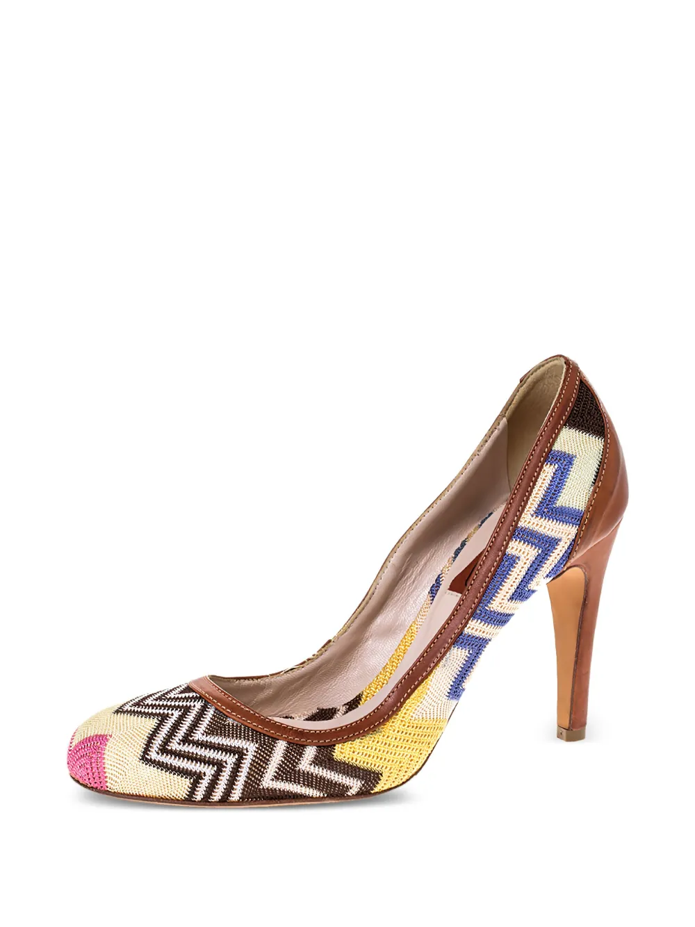 Missoni Pre-Owned 105 mm gebreide pumps met zigzag-patroon - Geel